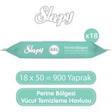 Sleepy Perine Bölgesi Vücut Temizleme Havlusu 18X50 (900 Yaprak) - Renksiz - Standart