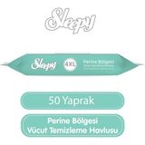 Sleepy Perine Bölgesi Vücut Temizleme Havlusu 50 Yaprak - Renksiz - Standart