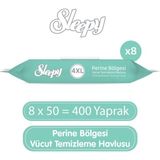 Sleepy Perine Bölgesi Vücut Temizleme Havlusu 8X50 (400 Yaprak) - Renksiz - Standart