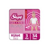 Sleepy Pink Jeans Külot Bez 3 Numara Midi 34 Adet
