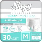 Sleepy Sensitive Antibakteriyel Emici Külot, Medium Beden, 30 Adet