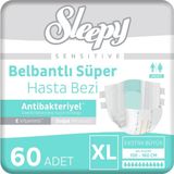 Sleepy Sensitive Antibakteriyel Süper Yetişkin Hasta Bezi Xlarge 30X2 60 Adet