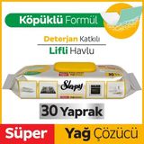 Sleepy Süper Yağ Çözücü Yüzey Temizlik Havlusu 30 Yaprak Dermatolojik Test Edilmiş Kuru - Normal Ciltler İçin