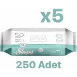 Sleepy Vücut Temizleme Havlusu, Hasta Perine Havlu, Makyaj Temizleme Mendili 5X50 Adet