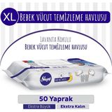Sleepy XL Lavanta Kokulu Bebek Vücut Temizleme Mendili 50 Yaprak Ekstra Kalın ve Büyük