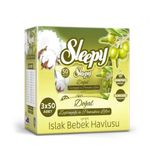 Sleepy Zeytinyağı ve Pamuksu Doku 3x50'li Yaprak Islak Mendil