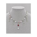 sleyshop Beyaz Kristal Boncuk Gotik Y2K Sarmal Spiral Vortex Kolye