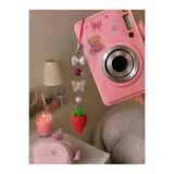 sleyshop Hachi temalı Kırmızı Çilek Fairycore Coquette Telefon ve Kamera Charmı Çanta Charmı Çanta Süsü Anahtarlık