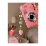 sleyshop Hachi temalı Pembe Çilek Fairycore Coquette Telefon ve Kamera Charmı Çanta Charmı Çanta Süsü Anahtarlık