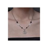 sleyshop Siyah Gri Boncuk Gotik Y2K Sarmal Spiral Vortex Kolye