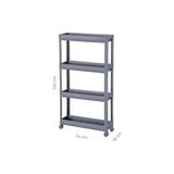 Slim 4 Katlı Tekerlekli Raf Ünitesi - Dar Alanlar Için Mutfak & Banyo Organizer - Baharatlık & Havluluk Düzenleyici (Beyaz) - standart