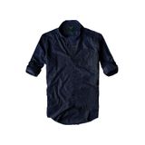 slim fit %100 pamuk kumaş hakim yaka uzun kol gömlek koyu lacivert-