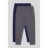 Slim Fit 2li Paket İndigo-Koyu Gri Büyük Beden kadın Tayt - 94650