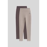 Slim Fit 2li Paket Kahverengi-Koyu Bej Kadın Kapri Tayt - 94011
