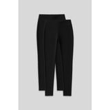 Slim Fit 2li Paket Siyah Termal Kadın Tayt - 94577
