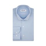 Slim Fit Armür Desenli Açık Mavi Erkek Gömlek