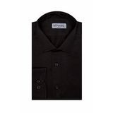 Slim Fit Armür Desenli Siyah Erkek Gömlek
