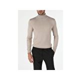 Slim Fit Balikci Erkek Bej Kazak