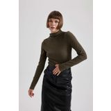 Slim Fit Balıkçı Yaka Uzun Kollu Tişört