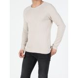Slim Fit Bisiklet Yaka Erkek Bej Kazak
