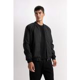 Slim Fit Bomber Mont Ceket Dar Kesim Kolej Yaka Fermuarlı Çift Cepli Mevsimlik Hafif