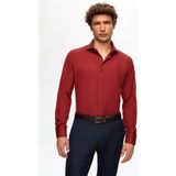 Slim Fit Bordo Italyan Yaka Dar Kesim Klasik Kravatlık Uzun Kollu Kolay Ütülenebilir Nefes 2HF02ORT5185