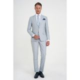 Slim Fit Çift Yırtmaç Esnek Yün Mavi Takım Elbise Tk 918 - 54 - 6 Drop