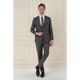 Slim Fit Çift Yırtmaç Mono Yaka Klasik Füme Takım Elbise Tk 912 - 50 - 6 Drop