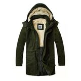 Slim Fit Çıkarılabilir Kapüşonlu Gabardin Uzun Parka Kaban