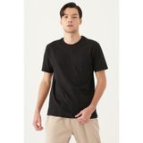 Slim Fit Dar Kesim %100 Pamuk Bisiklet Yaka Tişört