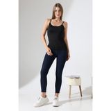 Slim Fit Dar Kesim Ince Askılı U Yaka Yumuşak Dokulu Basic Kadın Body Atlet 22001 Siyah