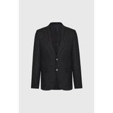 Slim Fit Dar Kesim Kırlangıç Yaka Desenli Çift Pantolonlu Takım Elbise - 58 - Siyah - Gri - 6 Drop