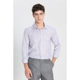 Slim Fit Dar Kesim Klasik Yaka %100 Pamuk Kareli Gömlek