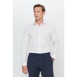 Slim Fit Dar Kesim Küçük İtalyan Yaka Armürlü Gömlek