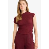 Slim Fit Dar Kesim Tek Omuzlu Bürümcük Bluz