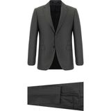 Slim Fit Dar Kesim Yünlü Klasik Takım Elbise - 50 - Açık Antrasit