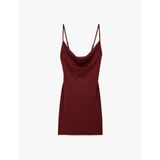 Slim Fit Degaje Yaka İnce Askılı Mini Elbise