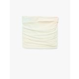 Slim Fit Drape Detaylı Crop Straplez Bluz