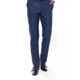 Slim Fit Düz İndigo Mavi Erkek Kumaş Pantolon - Wessi