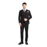 Slim Fit Erkek Düz Mono Yaka Çift Yırtmaçlı Astarlı Takim Elbise Siyah 58/6
