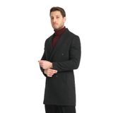 Slim fit Erkek Kalın Kruvaze Kaban-palto Antrasit 50/6