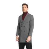 Slim fit Erkek Kalın Kruvaze Kaban-palto Gri 54/6