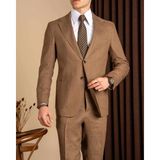 Slim Fit Erkek Mono Yaka Torba Cep Keten Kumaş Ceket Pantolon Takım Elbise Yeşil T20111-28 - 6 Drop - 52