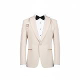 Slim Fit Erkek Takım Elbise, Smokin Tarzı (KREM, 46)
