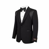 Slim Fit Erkek Takım Elbise, Smokin Tarzı (SİYAH, 52)