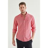 Slim Fit Fuşya Pötikare Gömlek 8HC02ORT10265 - XL - Pembe