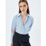 Slim Fit Gömlek Arma İşleme Detaylı Uzun Kollu Klasik Yaka