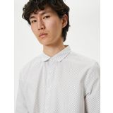 Slim Fit Gömlek Yarım İtalyan Yaka Düğmeli Pamuklu