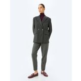 Slim Fit Havuç Kesim Yüksek Bel Kumaş Pantolon