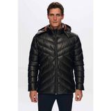 Slim Fit Kahverengi Su Itici Rüzgar Geçirmez Elyaf Dolgulu Deri Görünümlü Çıkarılabilir Kap 1HF07ORT01910 - 2XL